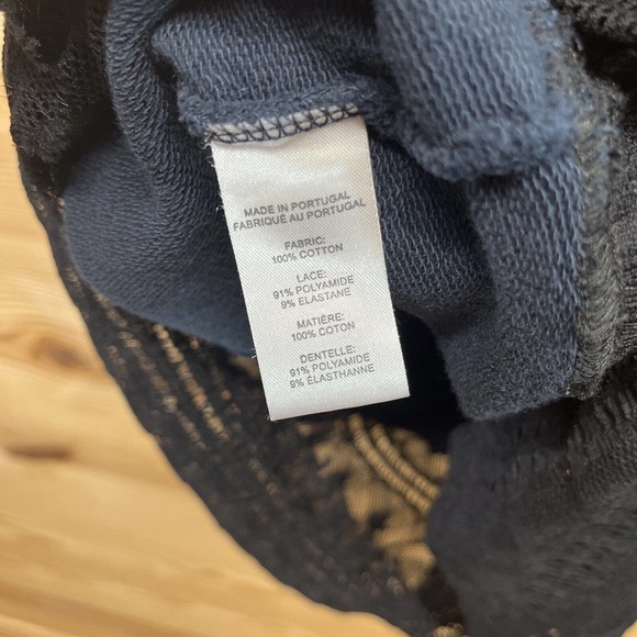 Public School NYC Dress Large Blue Sleeveless Sweatshirt Dress Lace Trim B86 - Picture 16 of 16